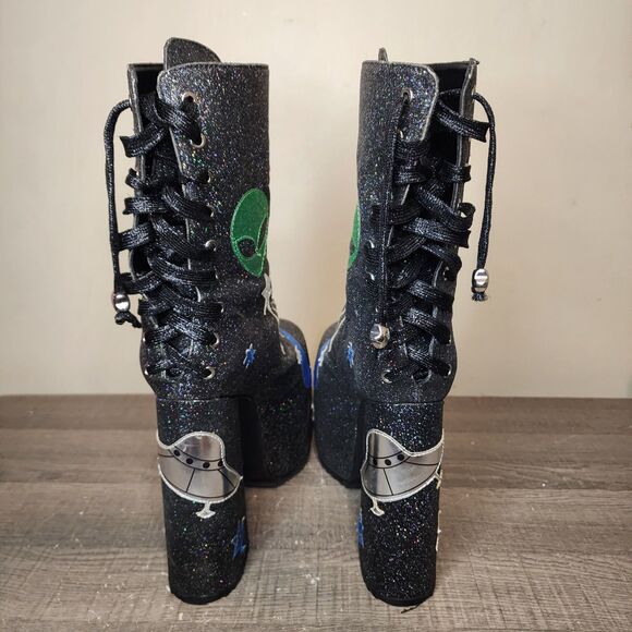 Current Mood Platform Boots Space Invasion Dolls Kill Goth Punk Womens 8 - Picture 8 of 16